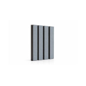 Riflaj WPC coextrudat canelat gri inchis pe fond negru, Dimensiune: 219x26mm, Lungime 3600mm