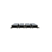 Riflaj WPC coextrudat canelat gri inchis pe fond negru, Dimensiune: 219x26mm, Lungime 3600mm