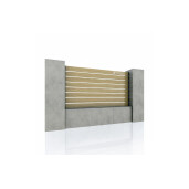 Gard WPC Cu Placaj Ares Aluminiu, Light Wood