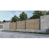 Gard WPC Cu Placaj Ares Aluminiu, Light Wood
