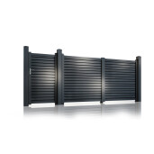 Set porti metalice din aluminiu, prefabricate, gri antracit, model Jaluzea Deluxe