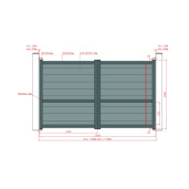 Poarta auto batanta aluminiu 3000x1800 mm, model Baldur, gri antracit
