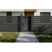 Poarta pietonala aluminiu 900x1800 mm, model Sahara, gri antracit