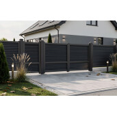 Set porti aluminiu 900x1800 + 3000x1800 mm, model Jaluzea ranforsata, gri antracit