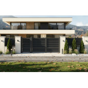 Set porti aluminiu 900x1800 + 3000x1800 mm, model Jaluzea ranforsata, gri antracit