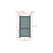 Poarta pietonala aluminiu 900x1800 mm, model Baldur, gri antracit
