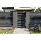Poarta pietonala aluminiu 900x1800 mm, model Jaluzea ranforsata, gri antracit