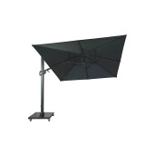 Umbrela de soare 3x3 m, aluminiu, pliabila, gri antracit, suport de granit inclus