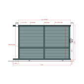 Poarta culisanta aluminiu 3000x2000 mm, model Baldur, gri antracit