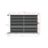 Poarta culisanta aluminiu 3000x2000 mm, model Neptun, gri antracit
