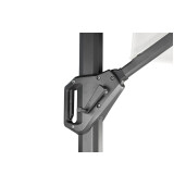 Umbrela de soare 3x3m pentru terasa si gradina, aluminiu, pliabila, cu iluminare LED, culoare kaki, include suport de plastic