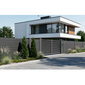 Poarta auto batanta aluminiu 3000x1800 mm, model Jaluzea Suprem, gri antracit