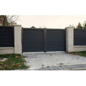 Poarta auto batanta aluminiu 3000x1800 mm, model Jaluzea Suprem, gri antracit
