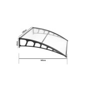 Copertina ranforsata Daisy 1050x1200 mm, gri antracit, policarbonat fumuriu