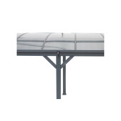 Copertina auto Omega, carport aluminiu cu policarbonat, 3000x5050 mm, gri antracit