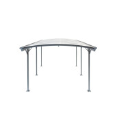 Copertina auto Omega, carport aluminiu cu policarbonat, 3000x5050 mm, gri antracit