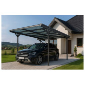 Copertina auto Alfa, carport aluminiu cu policarbonat, 3050x5030 mm, gri antracit