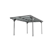 Copertina auto Alfa, carport aluminiu cu policarbonat, 3050x5030 mm, gri antracit