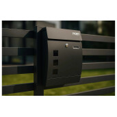 Cutie postala otel zincat, Design Modern, Negru