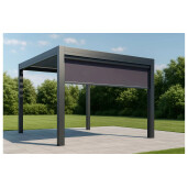 Plasa Umbrire Anti-UV pentru Pergola, 4000x2500mm, Dimensiune 3770x2288mm, Cadru Gri RAL 7016