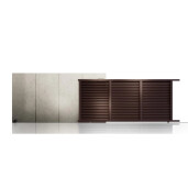 Poarta culisanta aluminiu 3000x1800 mm, model Jaluzea Suprem, maro