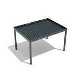 Pergola SUPREME din Aluminiu, Acoperis Reglabil cu Spuma Poliuretanica, Actionare Electrica, Senzor de Ploaie si LED, 3000x4000mm, Gri RAL 7016
