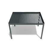 Pergola SUPREME din Aluminiu, Acoperis Reglabil cu Spuma Poliuretanica, Actionare Electrica, Senzor de Ploaie si LED, 3000x4000mm, Gri RAL 7016