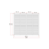 Paravan Culisant cu Jaluzele Fixe pentru Pergola, 3000x2500mm, Panou 2688x2288mm, Bej