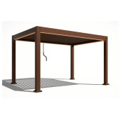 Pergola Bioclimatica X 2.0, Aluminiu, 3x4m, LED Lumina Calda, Maro