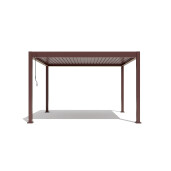 Pergola Bioclimatica X 2.0, Aluminiu, 4x4m, LED Lumina Calda, Maro