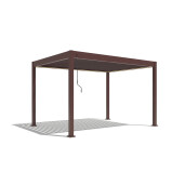 Pergola Bioclimatica X 2.0, Aluminiu, 4x4m, LED Lumina Calda, Maro