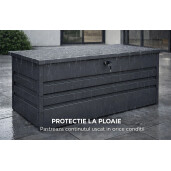 Cufar depozitare gradina SuperiorChest 400 litri, lada depozitare unelte, Basic, otel zincat