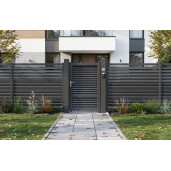 Poarta pietonala aluminiu 900x1800 mm, model Jaluzea ranforsata, maro