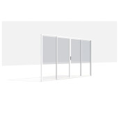 Paravan din Sticla Securizata, 3 Foi, pentru Pergola cu Latime 4000mm si Inaltime 2500mm, Sticla 8mm, Alb
