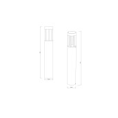 Stalp iluminat exterior LUGO, aplica LED, aluminiu