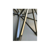 Umbrela de soare 3x3 m, aluminiu, pliabila, cu iluminare LED, gri antracit, suport de plastic inclus