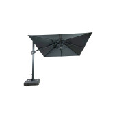 Umbrela de soare 3x3 m, aluminiu, pliabila, gri antracit, suport de plastic inclus