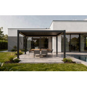 Pergola Bioclimatica X 2.0, Aluminiu, 3x3m, LED Lumina Calda, Gri Antracit