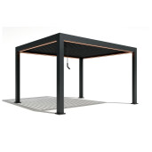 Pergola Bioclimatica X 2.0, Aluminiu, 3x3m, LED Lumina Calda, Gri Antracit