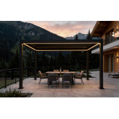 Pergola Bioclimatica X 2.0, Aluminiu, 3x4m, LED Lumina Calda, Gri Antracit