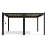 Pergola Bioclimatica X 2.0, Aluminiu, 3x6m, LED Lumina Calda, Gri Antracit