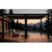Pergola Bioclimatica X 2.0, Aluminiu, 3x6m, LED Lumina Calda, Gri Antracit