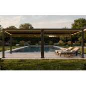 Pergola Bioclimatica X 2.0, Aluminiu, 3x8m, LED Lumina Calda, Gri Antracit