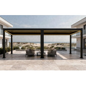 Pergola Bioclimatica X 2.0, Aluminiu, 3x8m, LED Lumina Calda, Gri Antracit