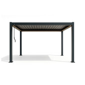 Pergola Bioclimatica X 2.0, Aluminiu, 4x4m, LED Lumina Calda, Gri Antracit