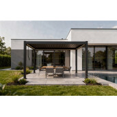 Pergola Bioclimatica X 2.0, Aluminiu, 4x4m, LED Lumina Calda, Gri Antracit