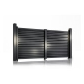 Poarta auto batanta aluminiu 3000x1800 mm, model Jaluzea Deluxe, gri antracit