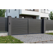 Poarta auto batanta aluminiu 3000x1800 mm, model Jaluzea Deluxe, gri antracit