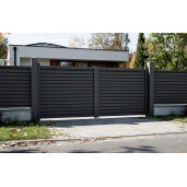Poarta auto batanta aluminiu 3000x1800 mm, model Jaluzea Deluxe, gri antracit