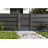 Poarta pietonala aluminiu 900x1800 mm, model Jaluzea Deluxe, gri antracit